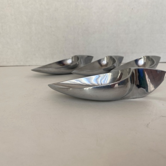 Vintage AS Japan Det Pat Pend Stainless Steel Teardrop Sauce Boats - Picture 4 of 6
